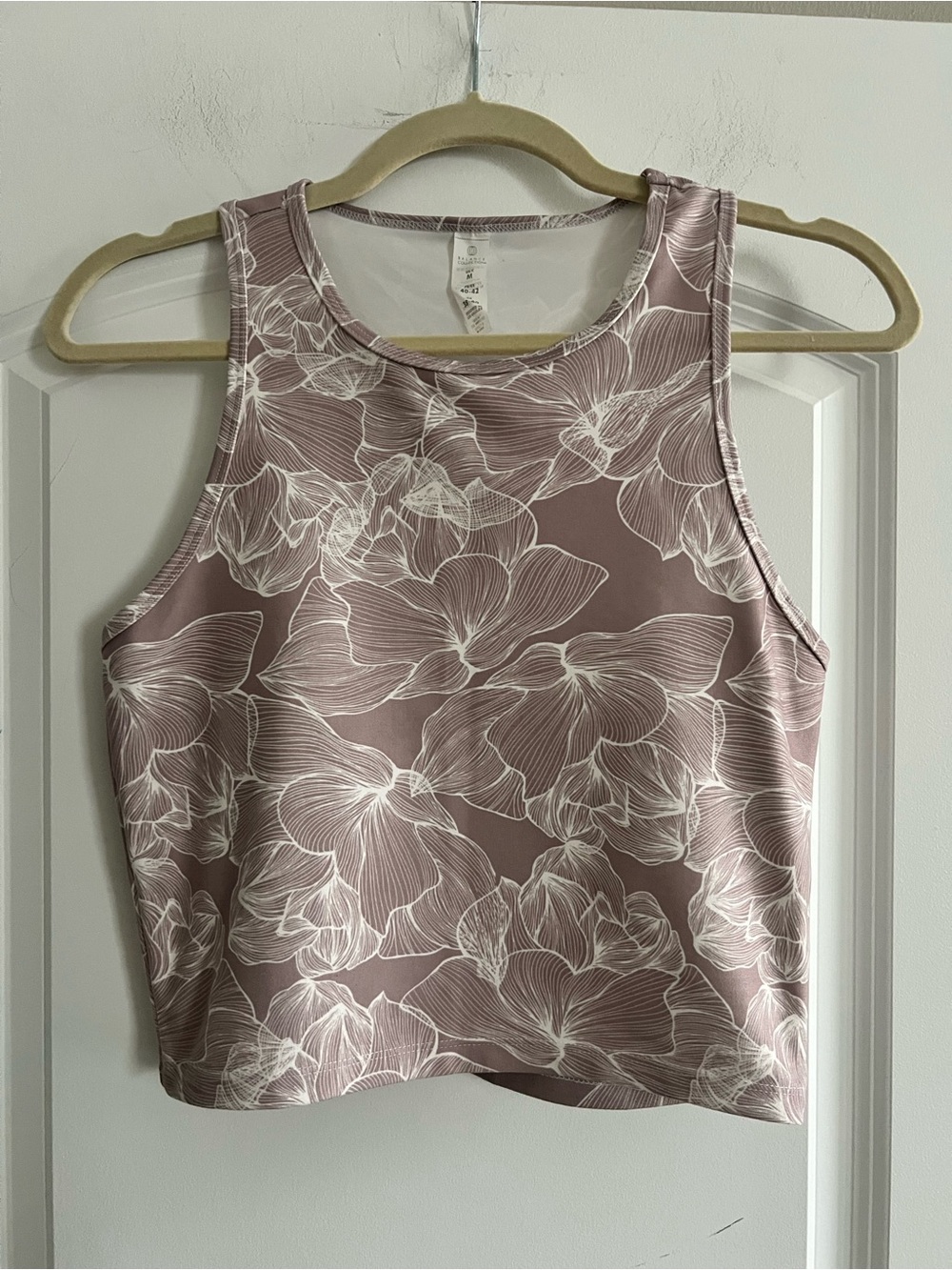 Balance Collection Mauve Floral Cropped Tank